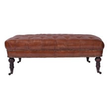 Remiel Aged 2 Seater Cowhide Bench